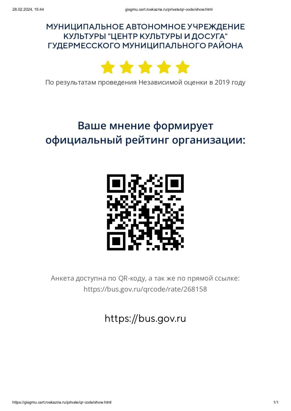 Оценка качества услуг
